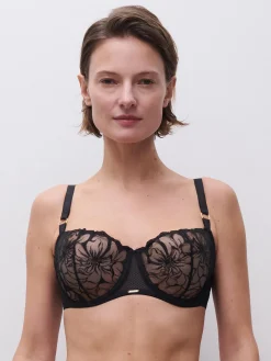 Chantelle FLEURS Niet voorgevormde Beugel BH - Zwart