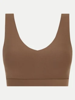CHANTELLE LAB Softstretch Soft Stretch - V-neck Top - Mocca