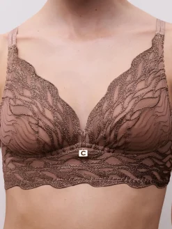 Chantelle Vibe Niet Voorgevormde BH Zonder Beugel - Cinnamon Lurex