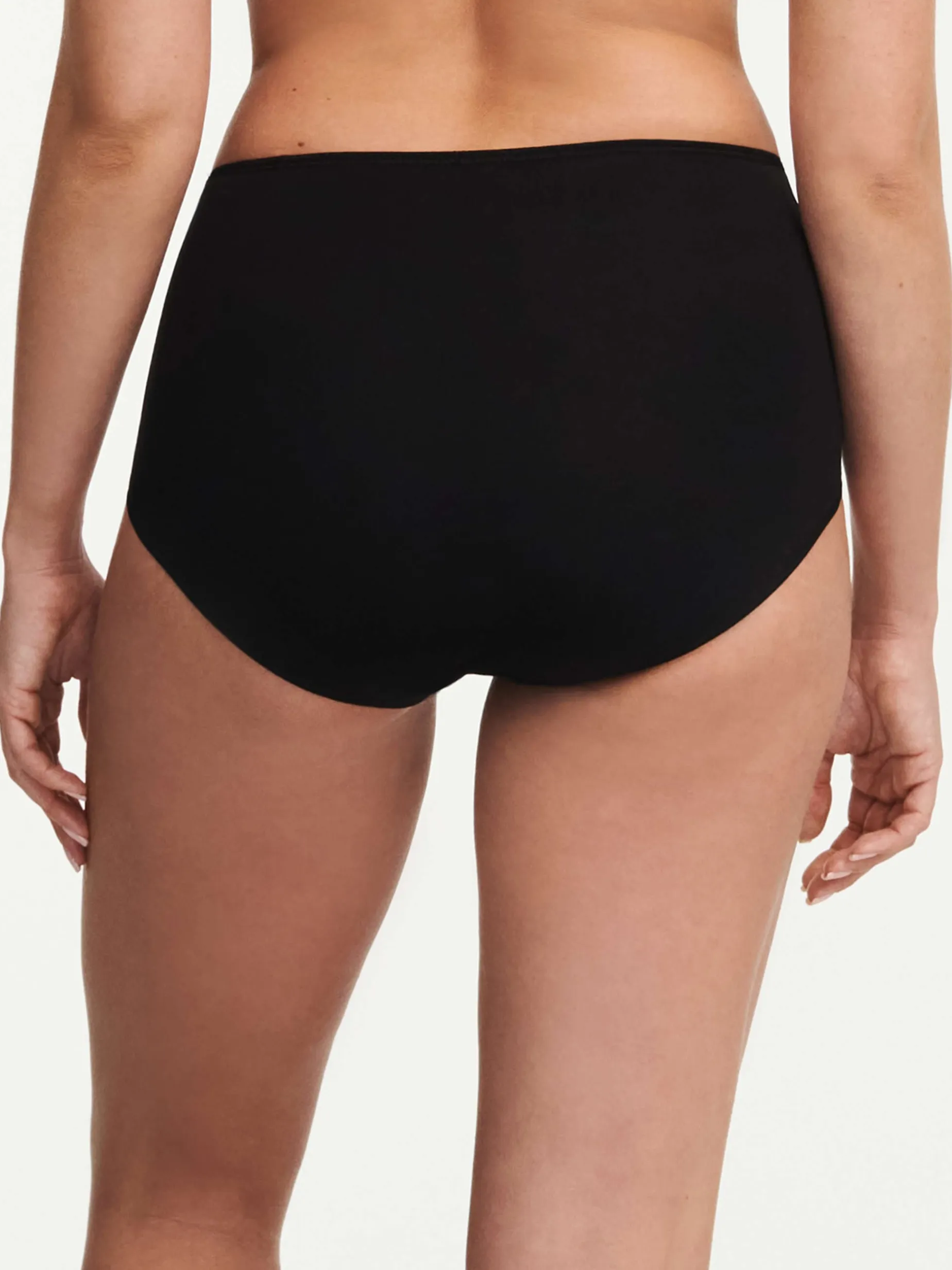 Femilet Basic Lace Hoge Taille Slip Katoen - Zwart