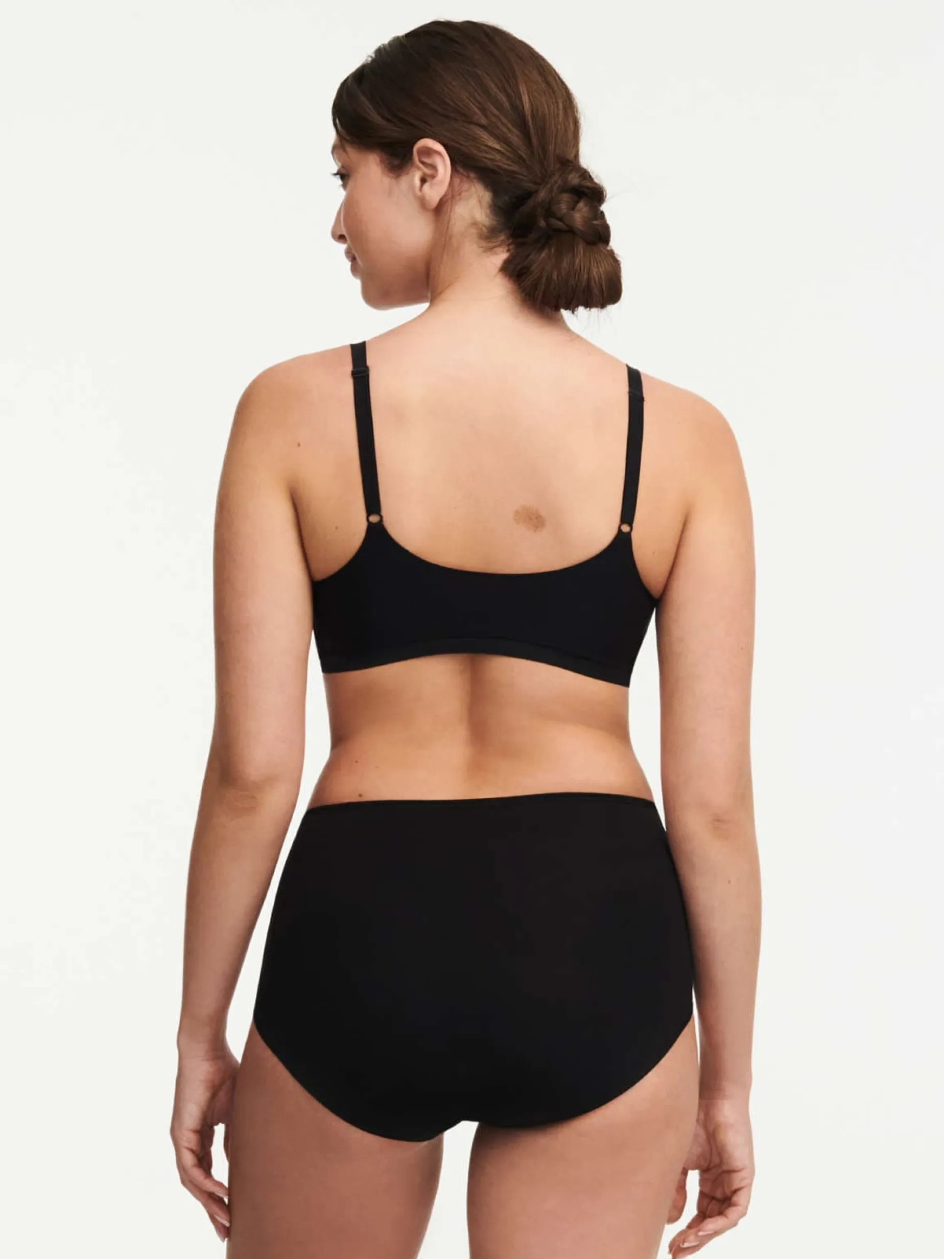 Femilet Basic Lace Hoge Taille Slip Katoen - Zwart