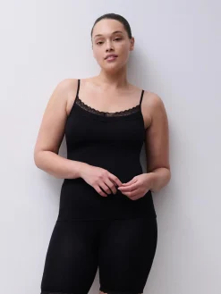 Femilet Basic Lace Long Short - Zwart