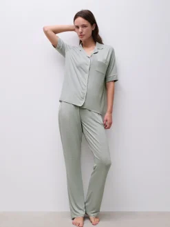Femilet CHELSEA Lange broek - Oil blue / Egret