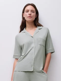 Femilet CHELSEA Top korte mouw - Oil blue / Egret