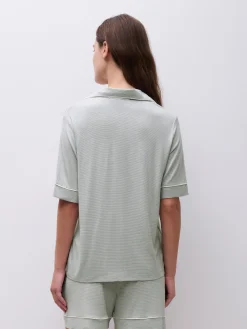 Femilet CHELSEA Top korte mouw - Oil blue / Egret