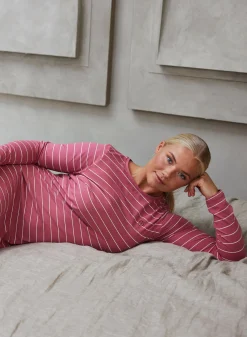 Femilet ELLIE Nachthemd lange mouw - Mauvewood stripe