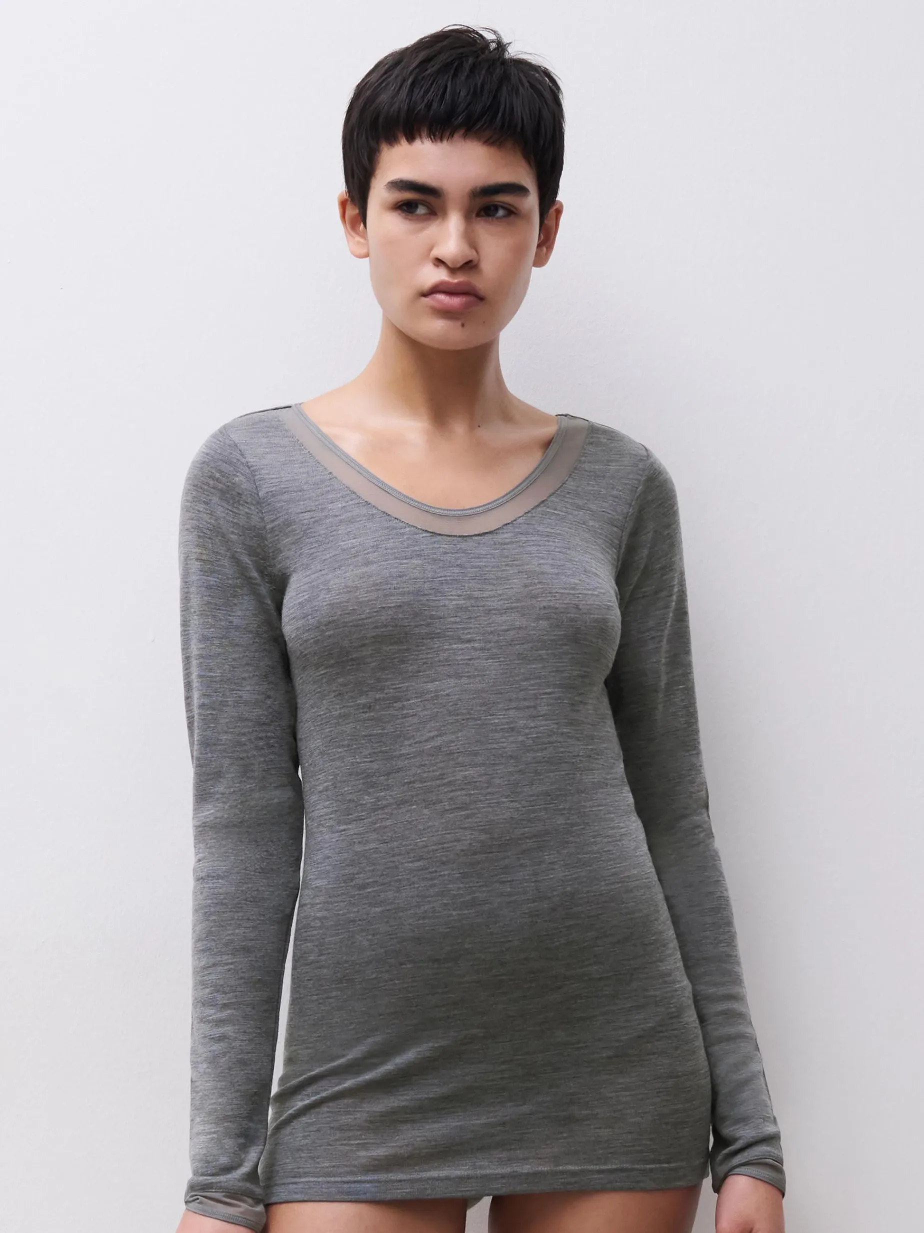 Femilet Juliana Hoge taille slip - 100% Merino wol - Heather grey