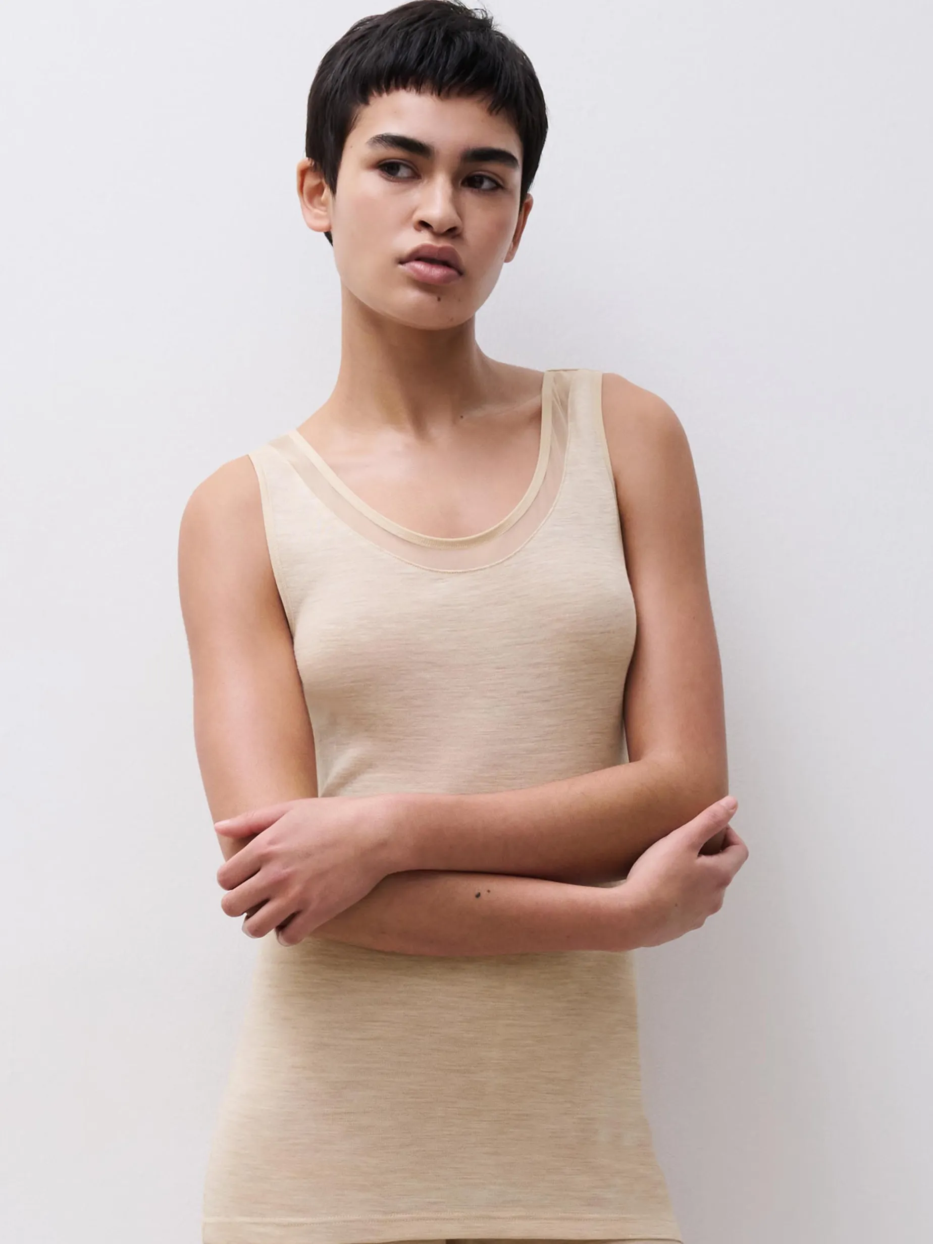 Femilet Juliana Juliana Singlet - 100% Merino wol - Heather nude