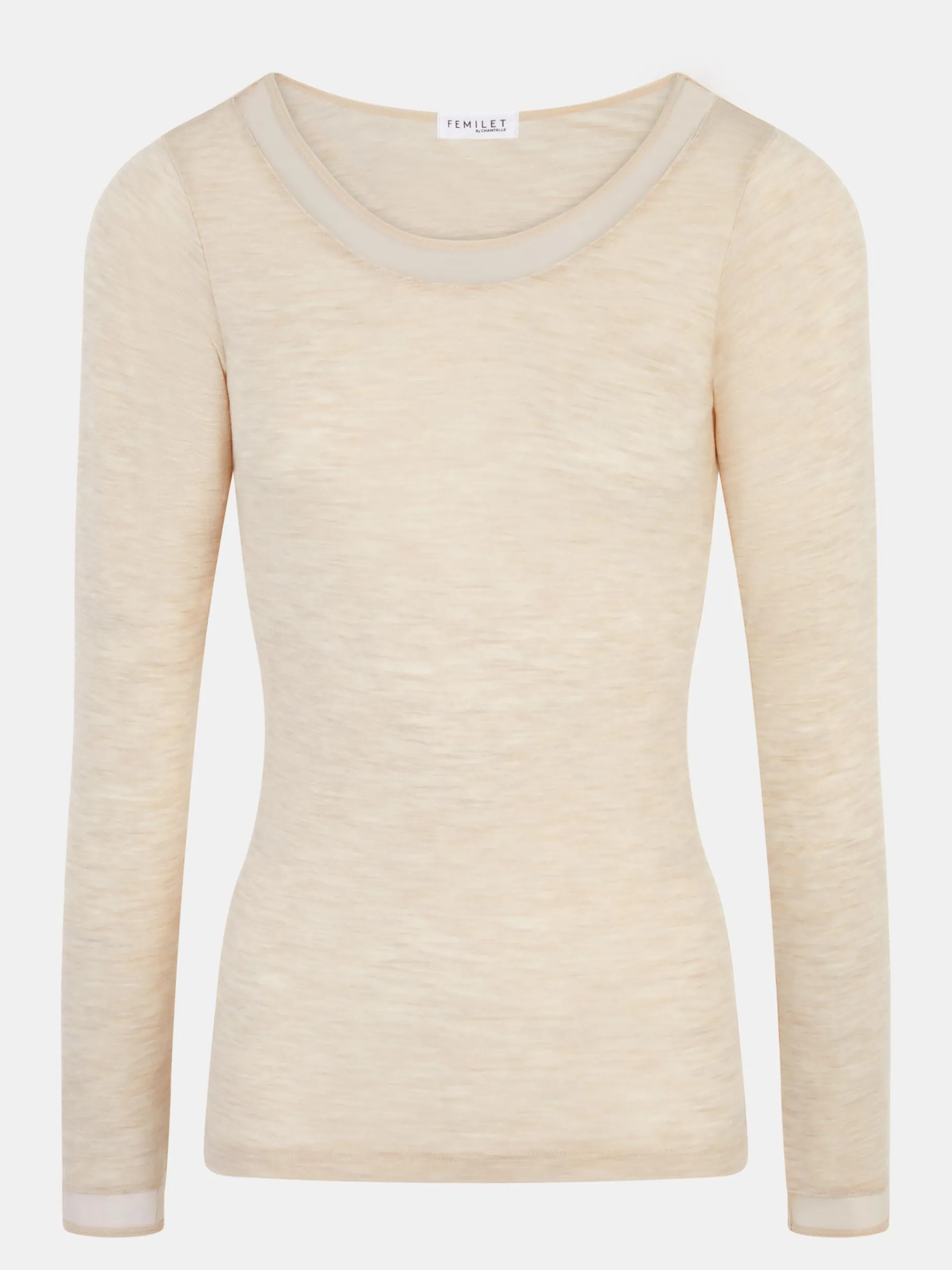 Femilet Juliana Juliana T-shirt Lange mouwen - 100% Merino wol - Heather nude