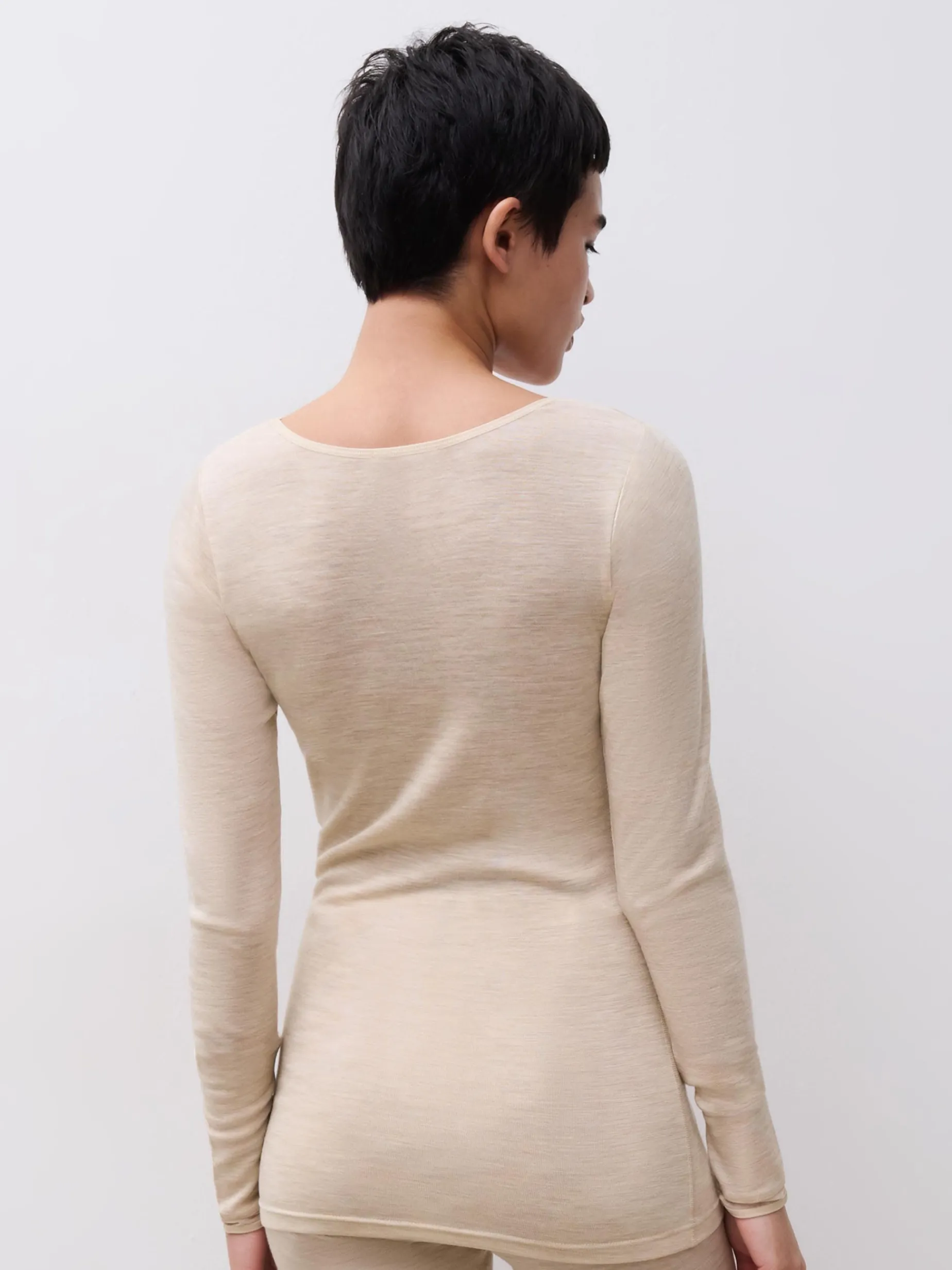 Femilet Juliana Juliana T-shirt Lange mouwen - 100% Merino wol - Heather nude