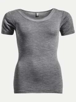 Femilet Juliana T-Shirt korte mouw - 100% Merino wol - Heather grey