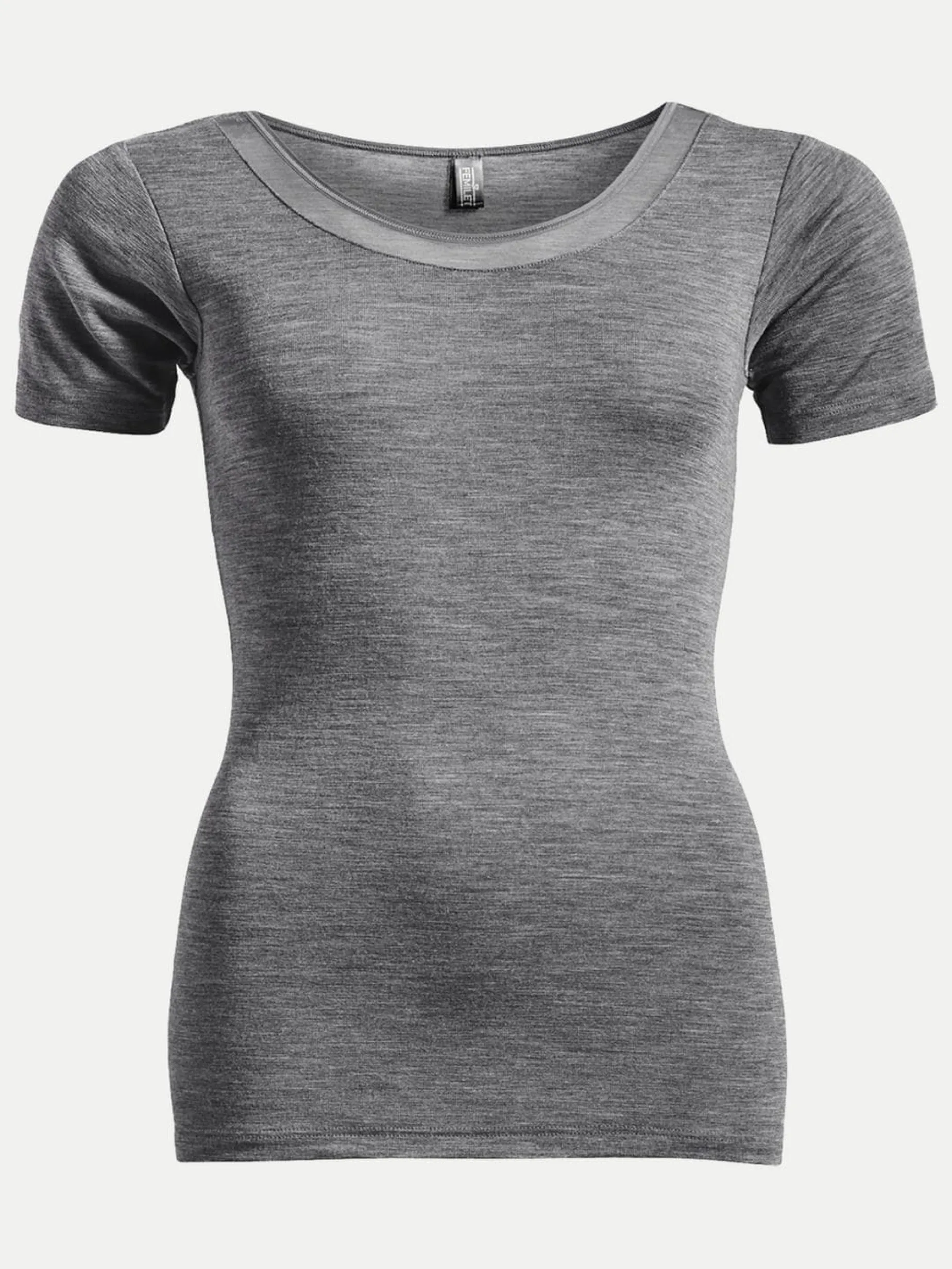 Femilet Juliana T-Shirt korte mouw - 100% Merino wol - Heather grey