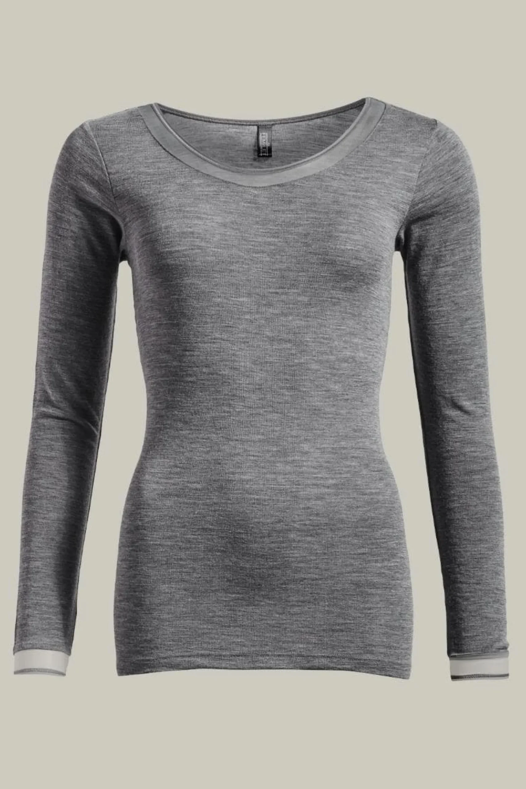 Femilet Juliana T-Shirt Lange mouwen - 100% Merino wol - Heather grey
