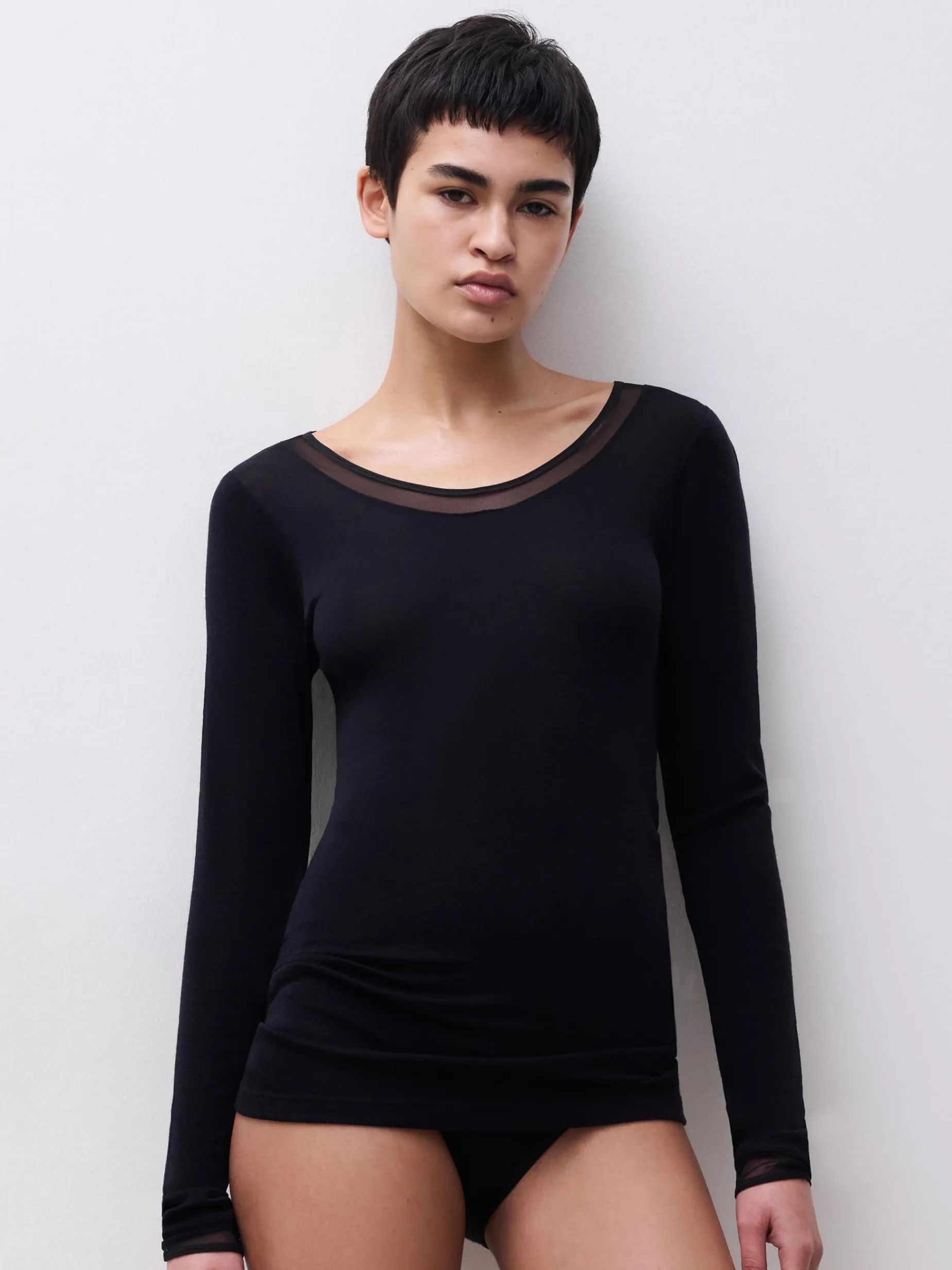 Femilet Juliana T-Shirt Lange mouwen - 100% Merino wol - Zwart