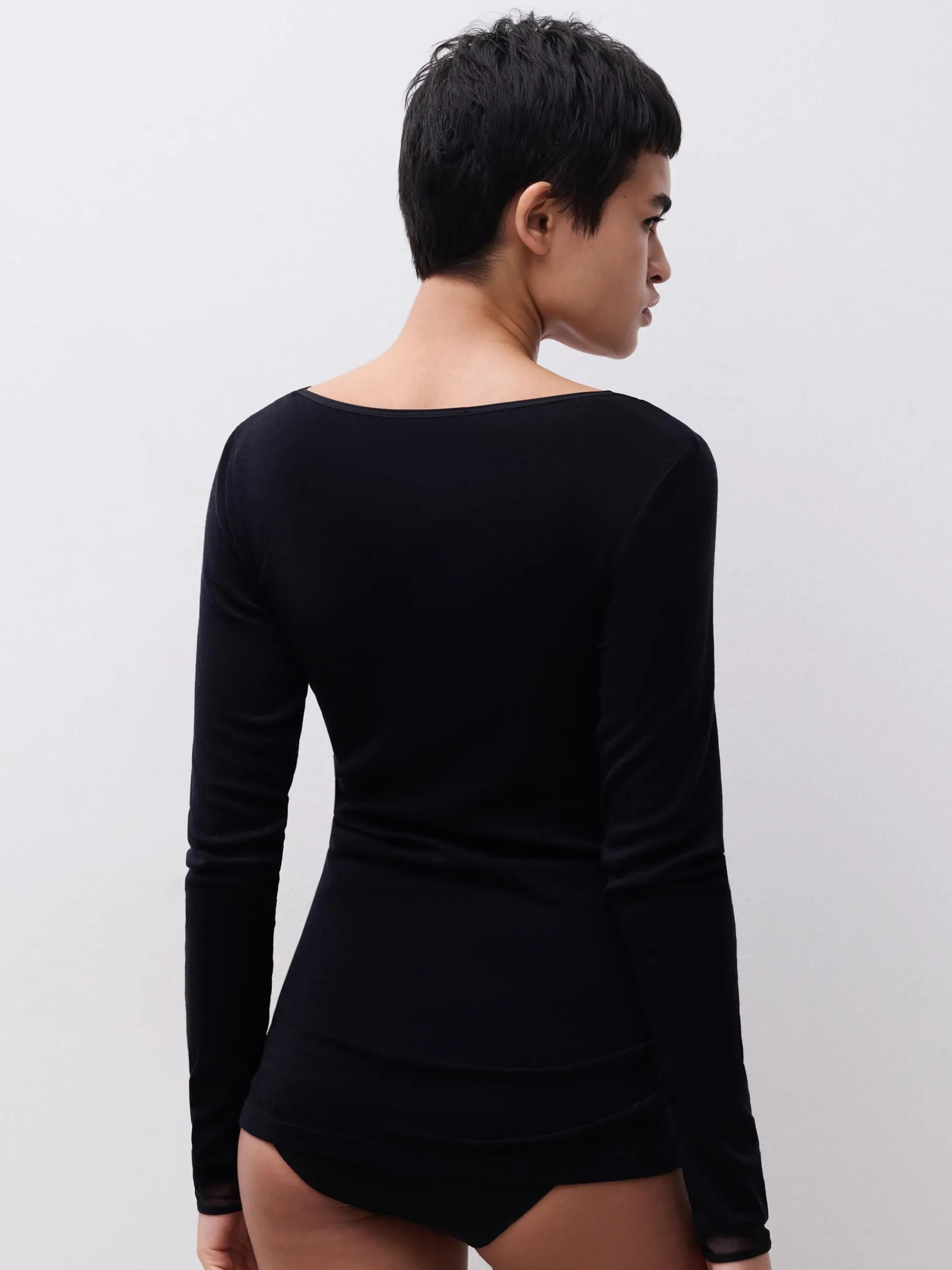Femilet Juliana T-Shirt Lange mouwen - 100% Merino wol - Zwart