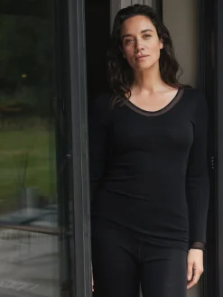 Femilet Juliana T-Shirt Lange mouwen - 100% Merino wol - Zwart