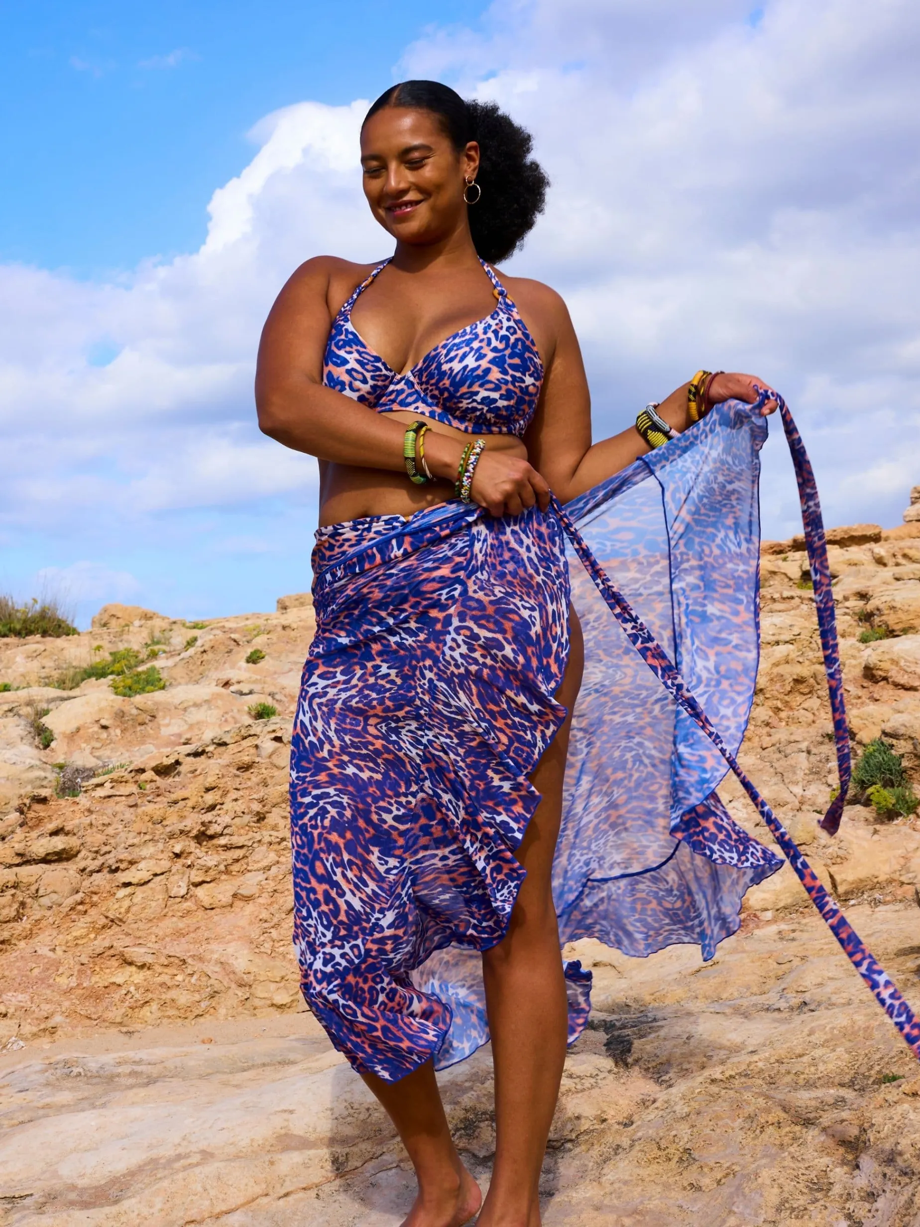 Livera BARBADOS ANIMAL Chacha Pareo Dress - Wavy leopard