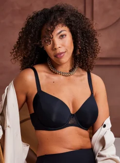 Livera Lisa Micro Lace Voorgevormde T-shirt BH - Zwart