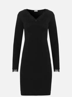 Livera MIRACLE COTTON Nightgown LS - Zwart