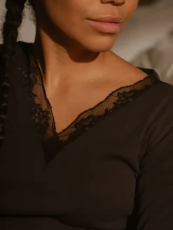 Livera MIRACLE COTTON Top LS - Zwart