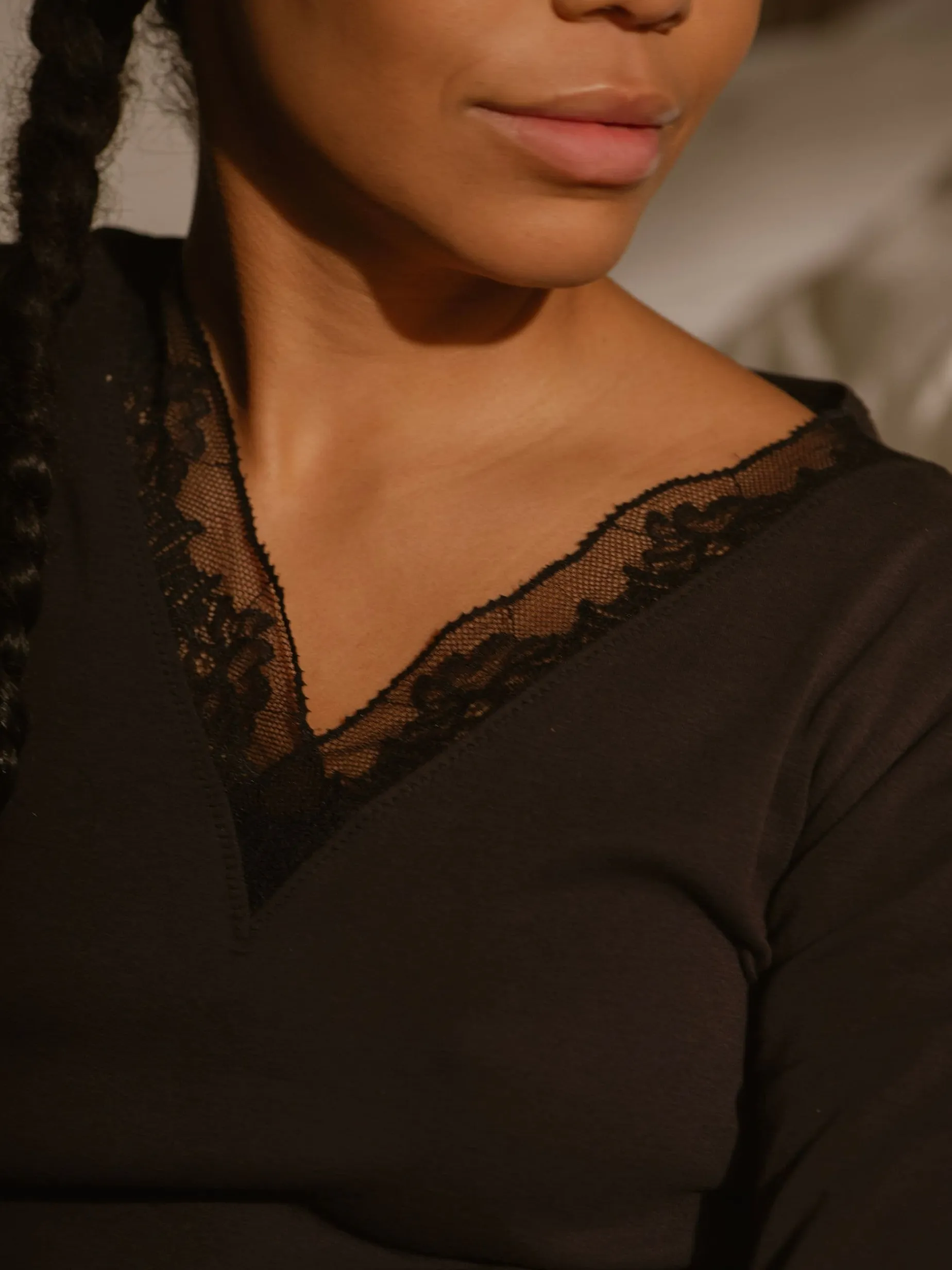 Livera MIRACLE COTTON Top LS - Zwart