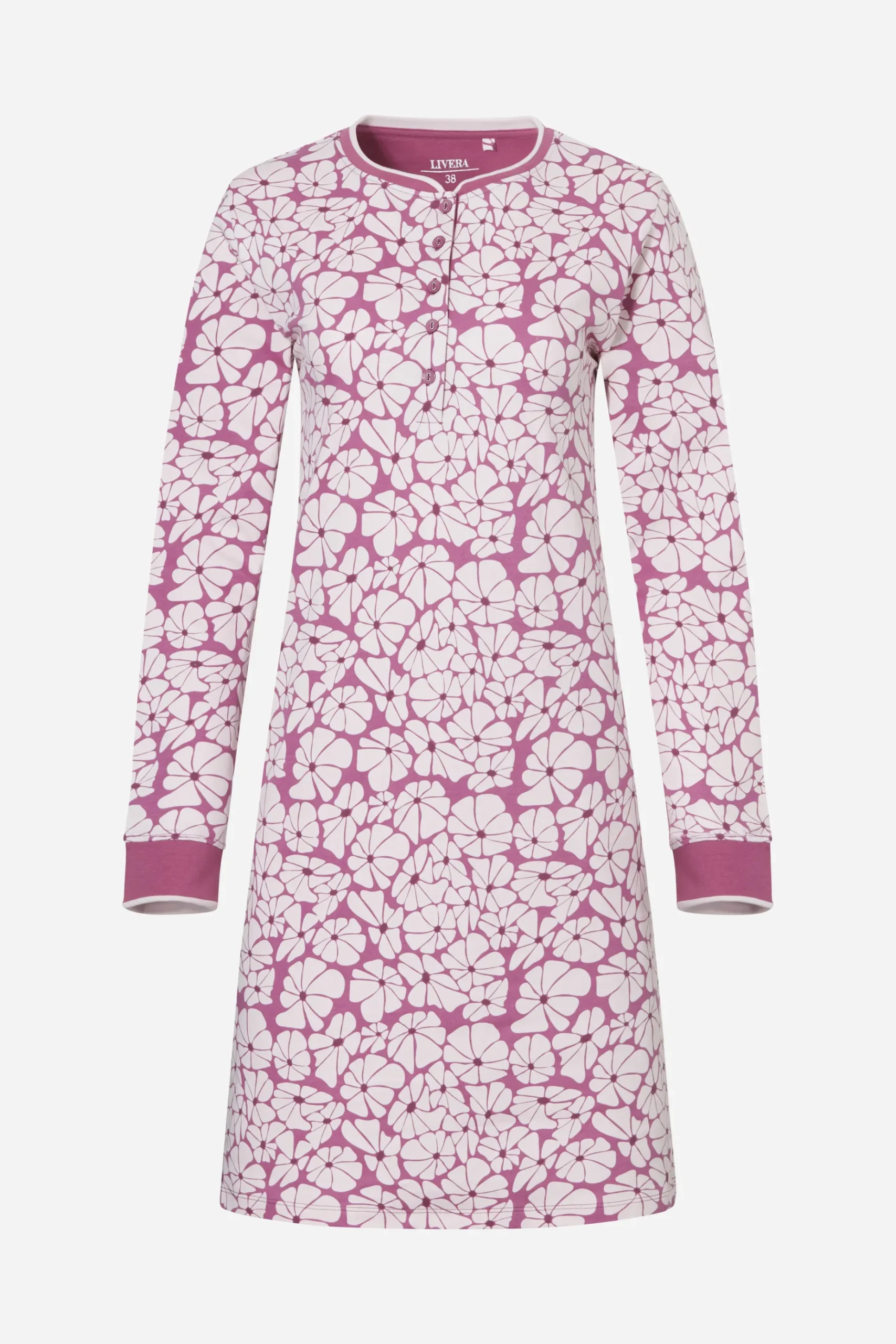 Livera NICOLLE Nachthemd lange mouw - Pink Flower Power