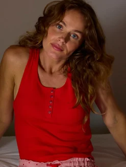 Livera RIBBED ESSENTIALS Singlet - Flame Scarlet