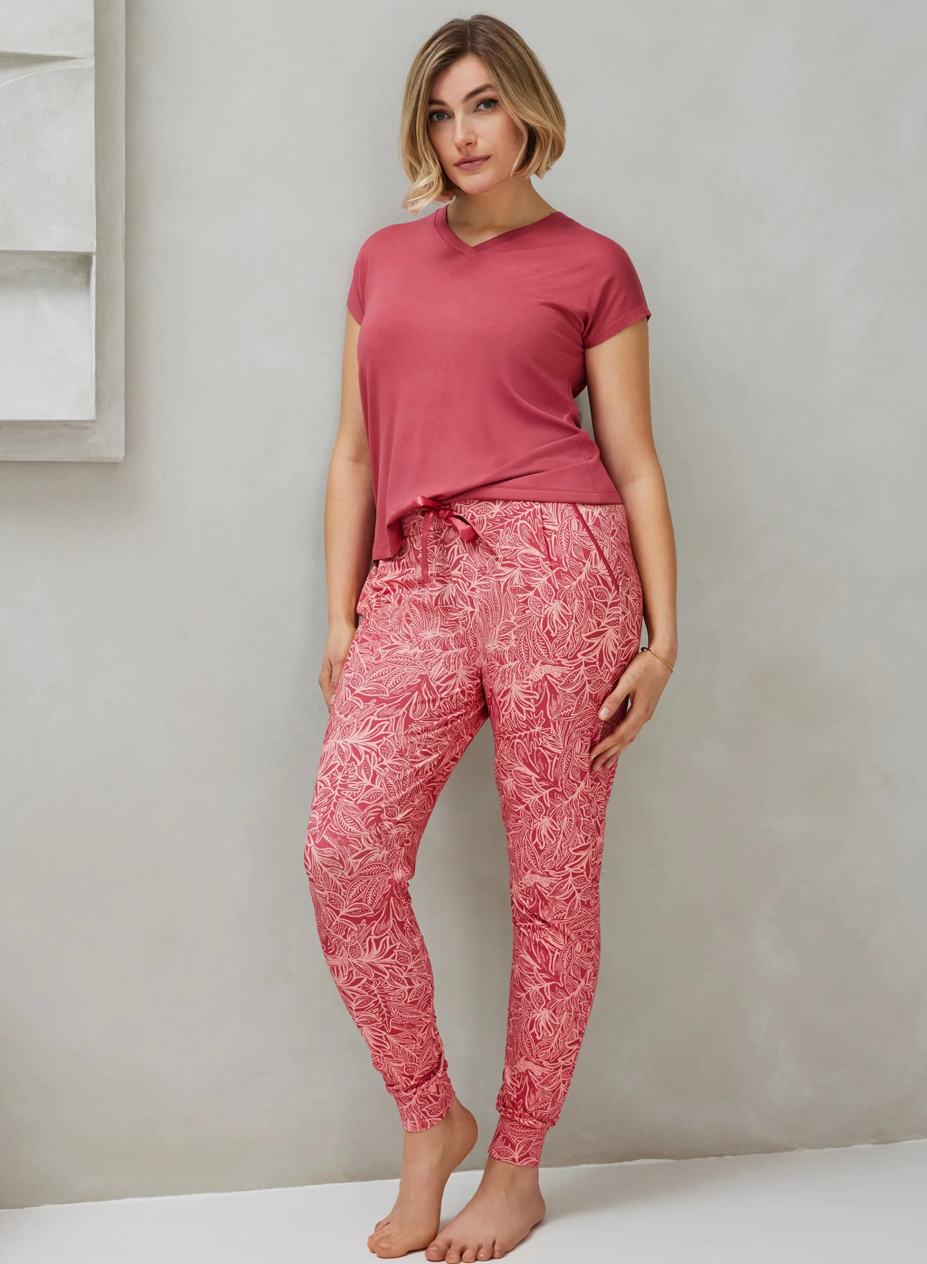 Livera SOLID Top korte mouw - Garnet Rose