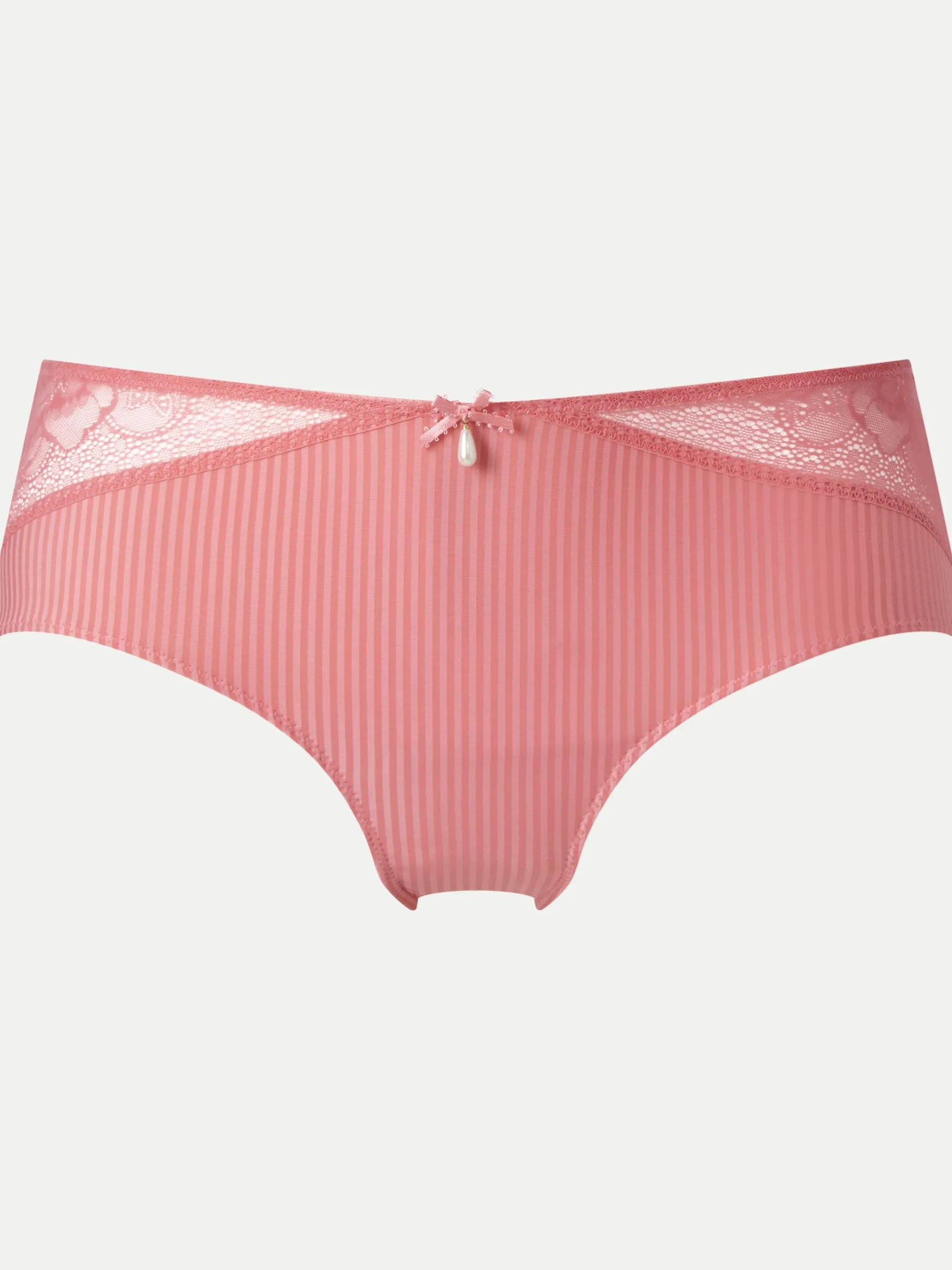 Livera Stripe Lace Hipster - Geranium Pink