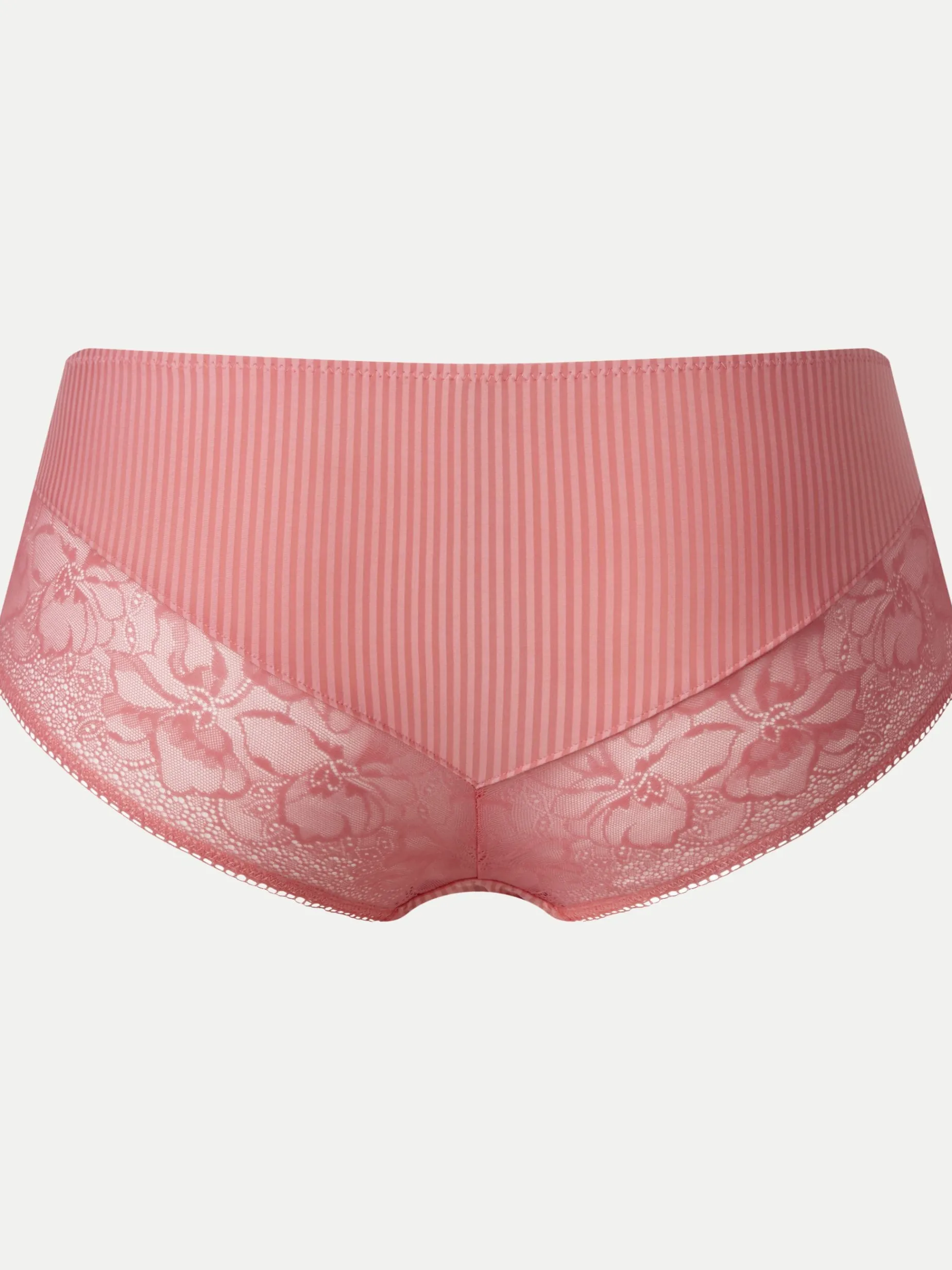 Livera Stripe Lace Hipster - Geranium Pink