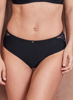 Livera Stripe Lace Hipster - Zwart