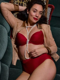 Livera Stripe Lace Push-up BH - Scarlet Smile