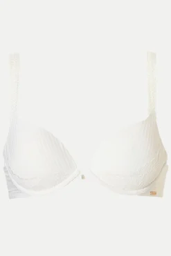 Livera Stripe Lace Push-up BH - Milk