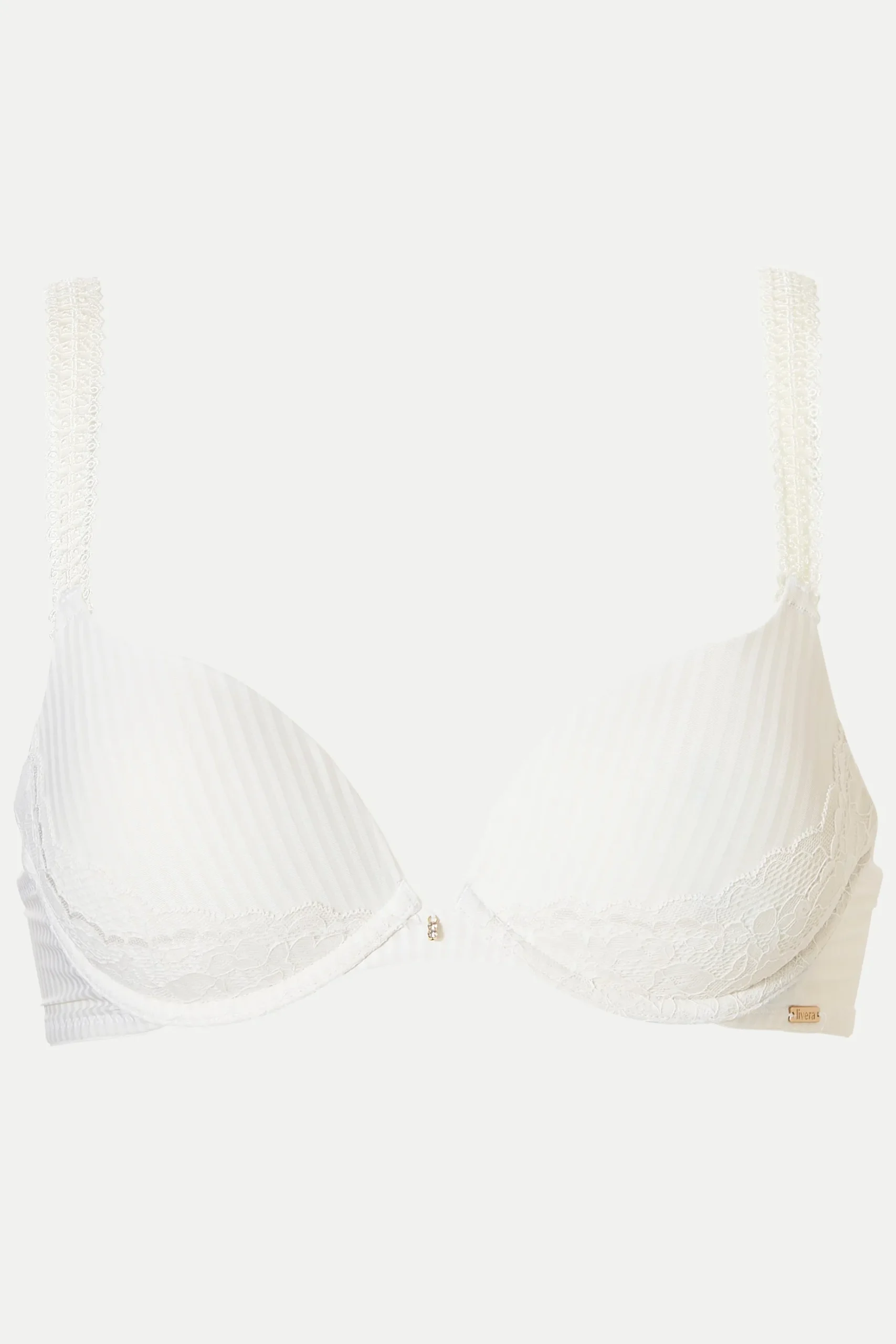 Livera Stripe Lace Push-up BH - Milk