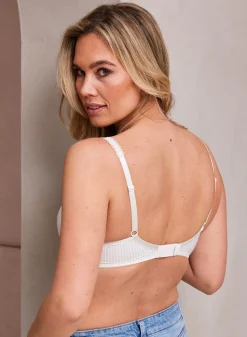 Livera Stripe Lace Push-up BH - Milk