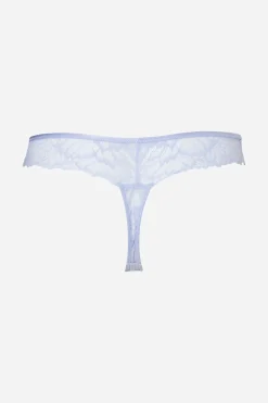 Livera Stripe Lace String - Lilac Blue