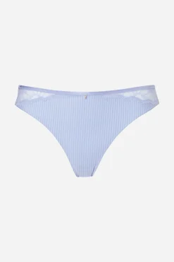 Livera Stripe Lace String - Lilac Blue