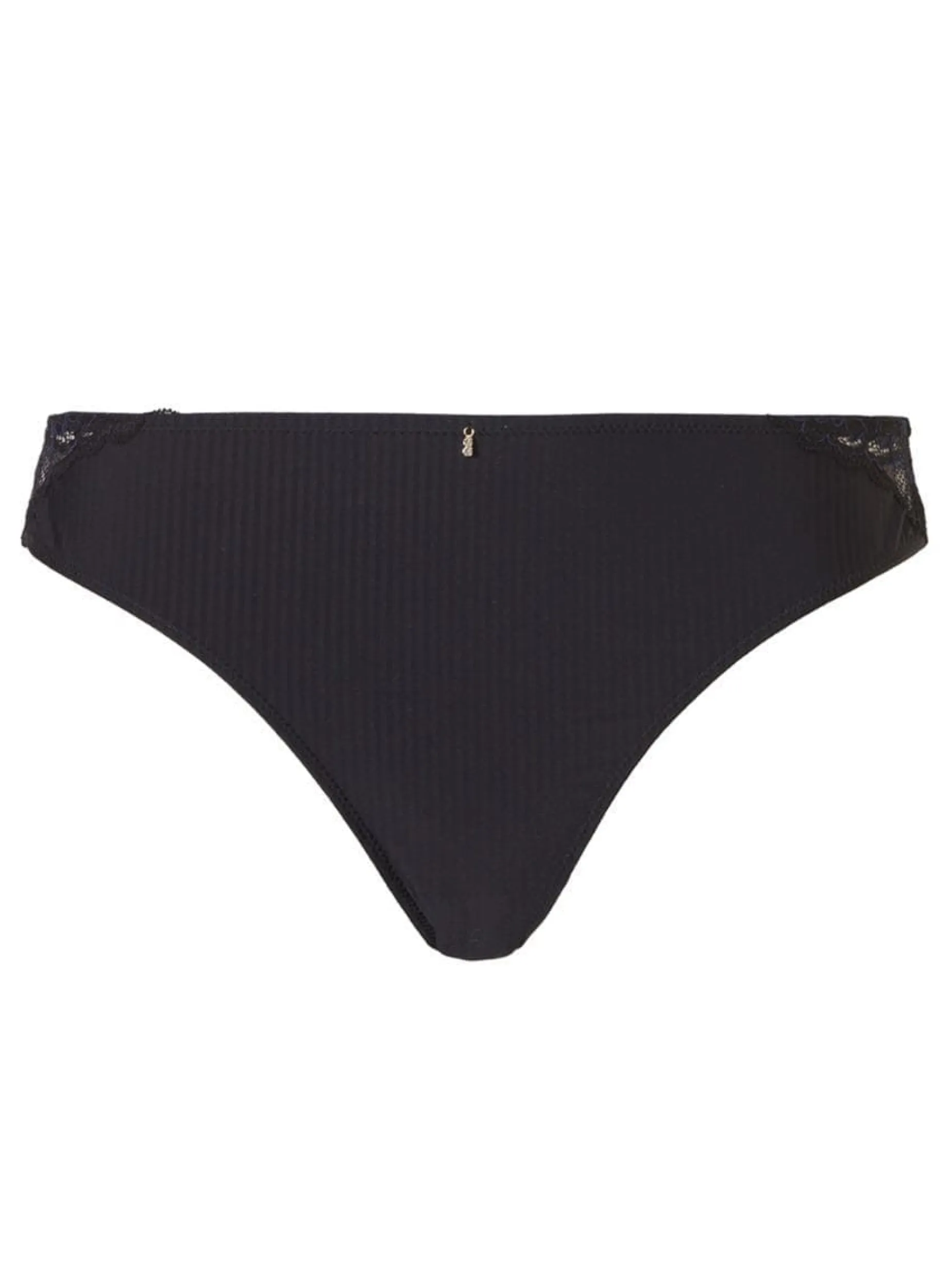 Livera Stripe Lace String - Zwart
