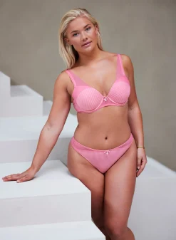 Livera Stripe Lace Voorgevormde BH Donna - Geranium Pink