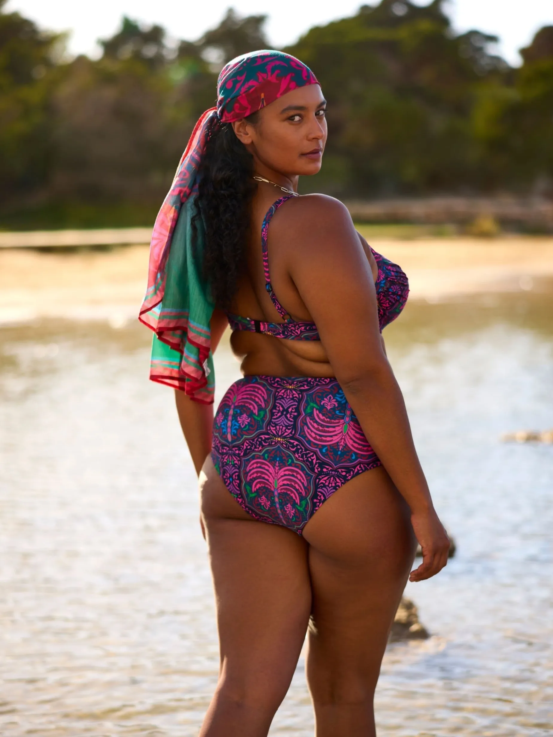 Livera TOULON High Waist Bikinibroekje - Pink Palm