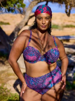 Livera TOULON High Waist Bikinibroekje - Pink Palm